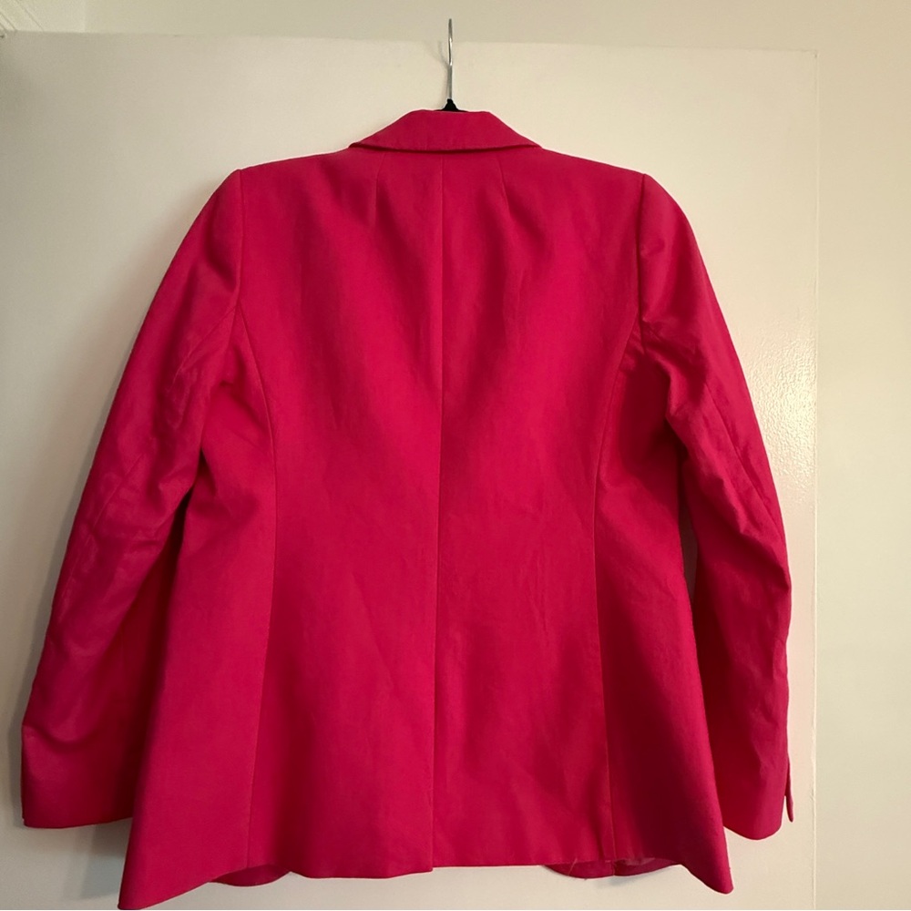 J CREW Holland Linen Cotton Blend One Button Pink Blazer SIZE: 4 - Picture 9 of 11